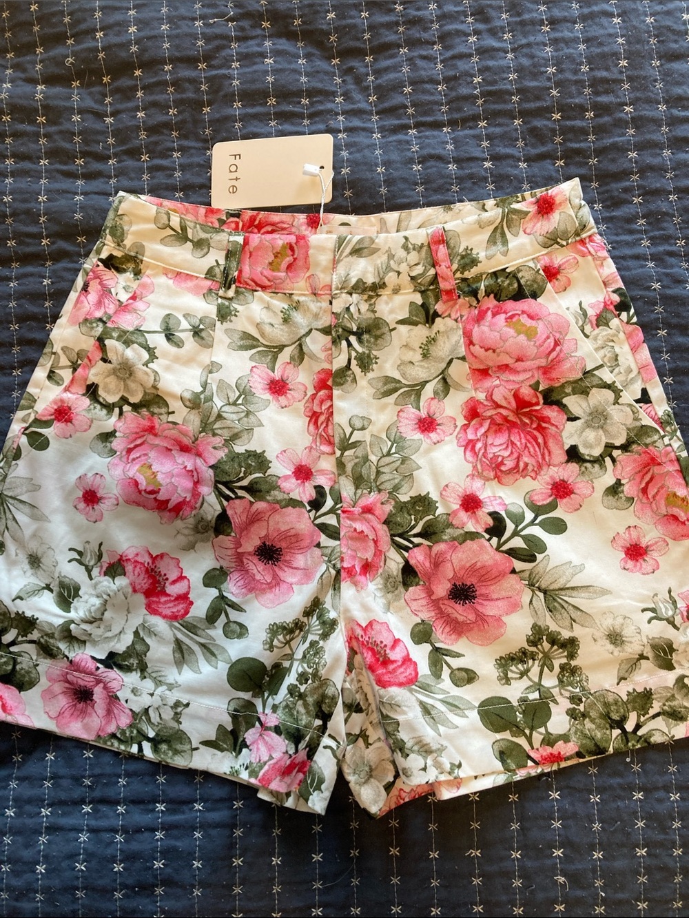 Fate Floral Cotton Women's Shorts - Pink Green
